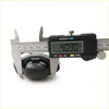 Black rubber caster wheel being measured by digital caliper for license plate light x2 for isuzu rodeo tf/tfr and chevrolet luv