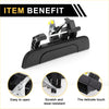 Backside of a black plastic liftgate latch tailgate handle with metallic spring for Toyota Tacoma 1995-2004