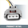 Gray plastic automotive light signal plug connector harness with three metal terminals and yellow black white wires for Toyota 4Runner