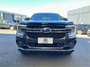Black ford ranger 2022 with low bar nudge bar and chrome grille featuring sleek headlights in black finish