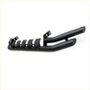 Black metal low bar nudge bar with curved slots and mounting brackets for toyota hilux revo 2015+ side step