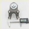 Gray metallic lower ball joint mount with circular rubber top and four holes for datsun cedric gloria 260c nissan 75-79