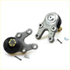 Gray metallic lower ball joints with black rubber bushings and brass fasteners for Nissan Caravan Homy E23 78-86