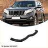 Black rubber lower radiator hose for toyota land cruiser prado 2018-2023 shown from the back side