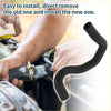Black rubber lower radiator hose with curved design being installed on a 2020-2023 toyota rav4 engine