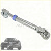 Silver metallic universal joint lower steering shaft for ford super duty f250 secured with blue rubber band