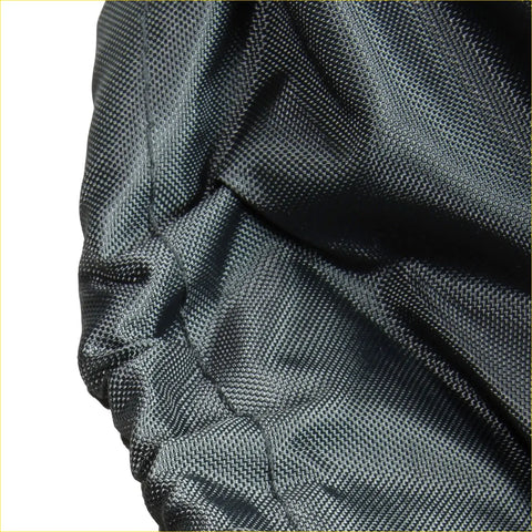 Dark gray woven fabric with tight textured weave and subtle sheen on lunatic 2-row seating utv cover for rzr ranger viking