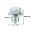 Silver m12x1.25 metal car oil drain plug with hex flange for toyota 4wd ute offroad use measuring 24mm tall