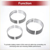 Three silver metallic split engine bearing journals with engraved markings in main bearing kit for toyota highlander