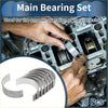 Main bearing set for Toyota 4Runner 2.5L and 3.4L with eight silver metallic c-shaped engine bearings