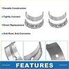Main bearing set for toyota avalon 1993-2004 silver tone metal engine bearing shells with polished finish and cutouts