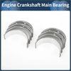 Set of polished silver metallic main bearings with curved design for toyota highlander engine 2002-2004
