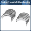 Set of 10 polished metallic main bearings with semi-circular design for Toyota Starlet 1991-1999 engine crankshaft
