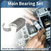 Silver metallic main bearing set with 10 curved metal components for engine crankshaft support in toyota toyoace 1979-1985