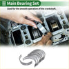Main bearing set for toyota tundra 2005-2014 with polished silver metallic precision engine bearings and crankshaft cutouts
