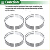 Main bearing set for toyota tundra with four silver metallic crankshaft bearing journals and smooth machined finish