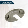 Gray plastic makeup mirror cover for toyota with molded tabs and embossed text shown from the back side
