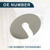 Gray oval shaped headrest pillow with soft texture and central cutout for neck support in makeup mirror cover set
