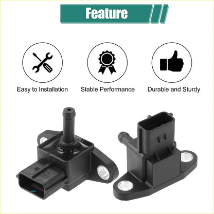 Black plastic manifold absolute pressure sensor with cylindrical protrusion and mounting holes for toyota land cruiser 3.0l