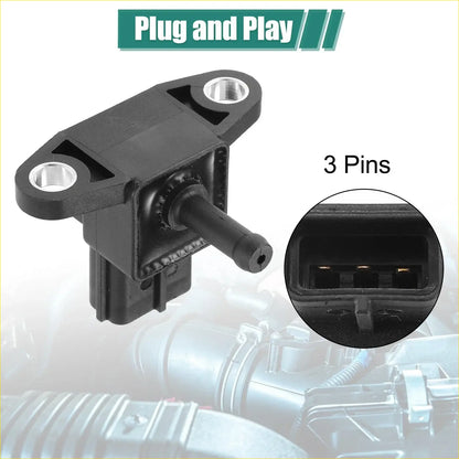 Black plastic manifold absolute pressure sensor with three-pin connector for toyota land cruiser 3.0l shown from back