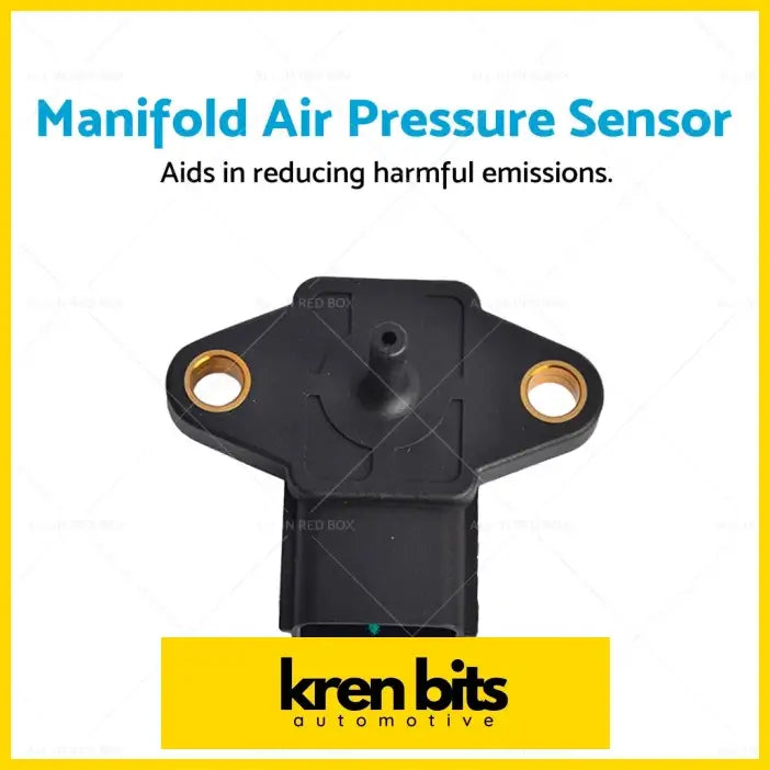 Black manifold air pressure sensor with gold mounting holes and central tube suitable for Nissan y61 gu patrol 3.0