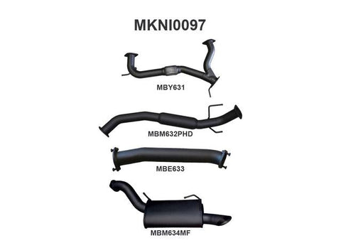 Manta 3" Cat Back Exhaust With Hotdog/Muffler Fits Nissan