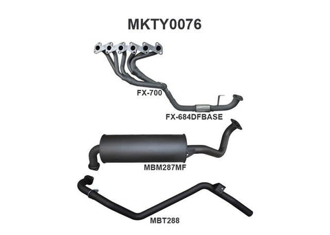 Manta 2.5" Exhaust With Extractor Quiet Fits Landcruiser