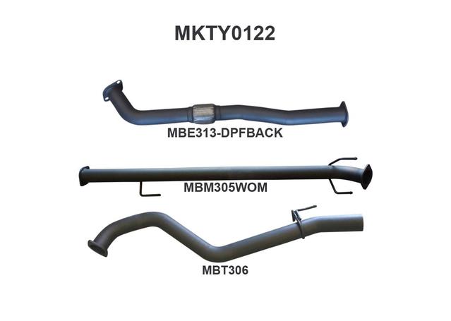 Manta 3" Dpf Back Exhaust Quiet Fits Hilux Gun126R 2.8L