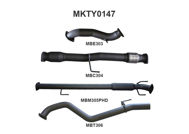 Manta 3" Turbo Back Exhaust With Cat Fits Hilux KUN26R