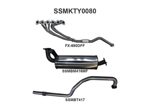 Manta 2.5" Exhaust With Extractors Quiet Fits HZJ105 4.2L