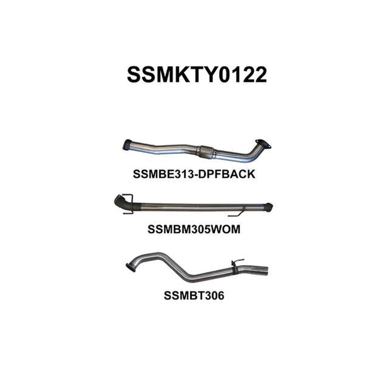 Manta 3" Dpf Back Exhaust Quiet Fits Hilux Gun126R 2.8L