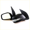 Black plastic manual door mirror with led turn signal for nissan navara pathfinder 2004-2014 shown from back side