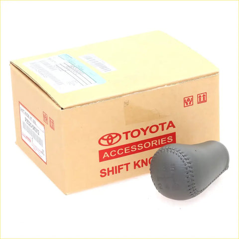 Gray leather manual gear shift knob with stitched detailing for toyota hilux 2004-2010 accessory