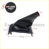 Black leather manual transmission shift boot cover with red trim for Toyota Hiace 2005-2013