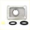 Silver rectangular metal flange with four mounting holes and seals for manual transmission shift lever retainer toyota hilux d4d tiger