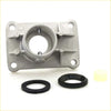 Manual transmission shift lever retainer for toyota hilux d4d tiger in gray metal with circular opening and black rubber seals