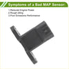 Black plastic map sensor with rectangular body and two mounting flanges for toyota avensis 2000 to 2003