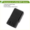 Black plastic rectangular automotive connector with molded tabs for secure attachment on map sensor for toyota avensis 2003