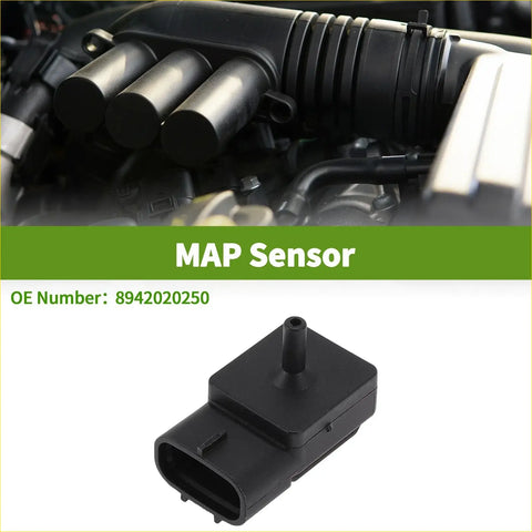 Black plastic map sensor for toyota caldina 1992-2002 with rectangular body, cylindrical port, and connector