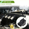 Black plastic map sensor for Toyota Tercel 1992-1997 with rectangular housing, three ports, and electrical connector plug