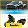 Black plastic 5-pin mass air flow meter sensor for ford pj pk ranger and mazda bt50 showing the back side