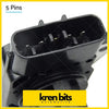 Black plastic mass air flow meter sensor with five pins for ford pj pk ranger mazda b3000 bt50 3l vehicles