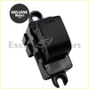 Black plastic car door mirror adjustment motor with mounting brackets for master electric window switch nissan models backside