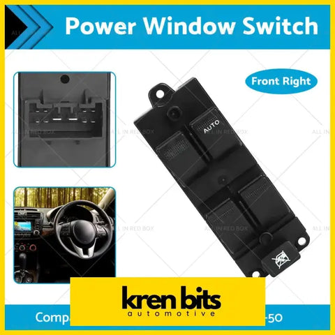 Black plastic master power window switch 10 pin for front right side use on ford ranger mazda