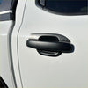 Matte black door bowl insert cover with a black matte finish for ford ranger 2022 showing the back side