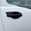 Matte black car door handle cover with a sleek matte finish for ford ranger and everest shown from the back side