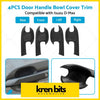 Matte black plastic door handle bowl cover trim for isuzu d-max shown from the back side