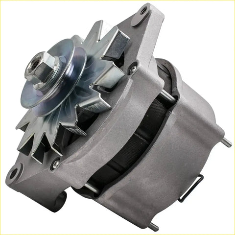 Gray metallic maxpeedingrods 12 v 85 a alternator with ribbed pulley and bolted mounts for holden vehicles