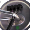 Silver metallic circular base with black plastic connectors and wires on maxpeedingrods electric fuel pump for ford trucks