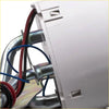 White plastic housing electric fuel pump assembly with metallic pipes and colored wires for ford f150 f250 f350